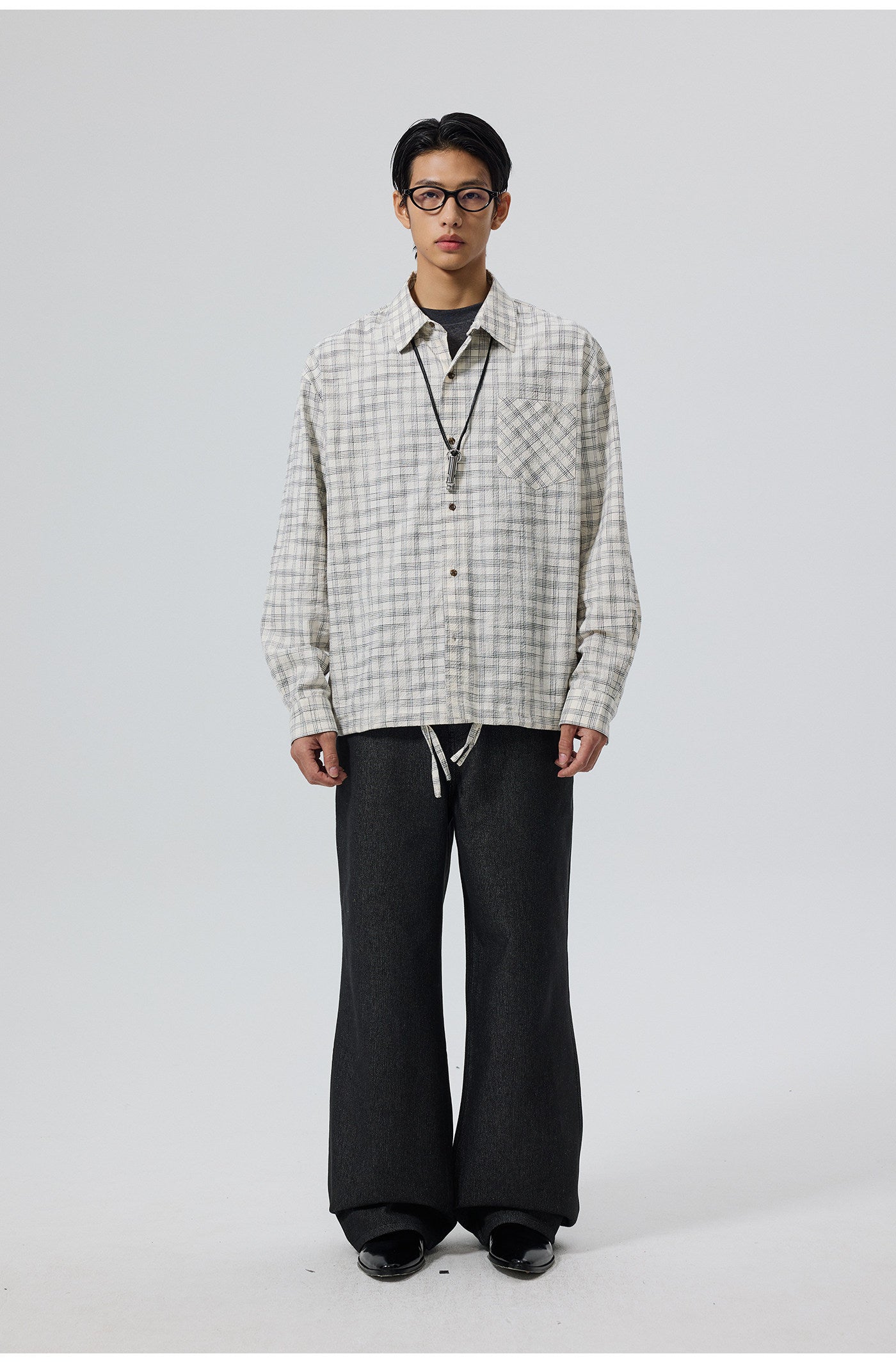 Cotton Textured Bubble Check Shirt