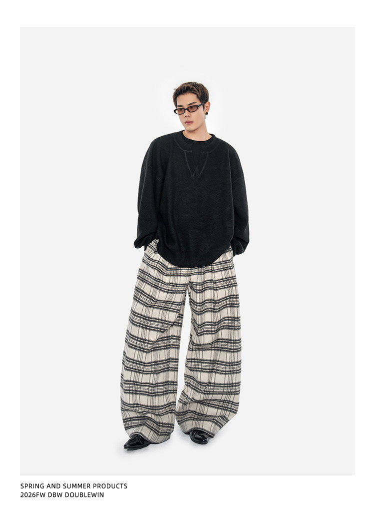 Oversized Wool-Blend V-Neck Sweater