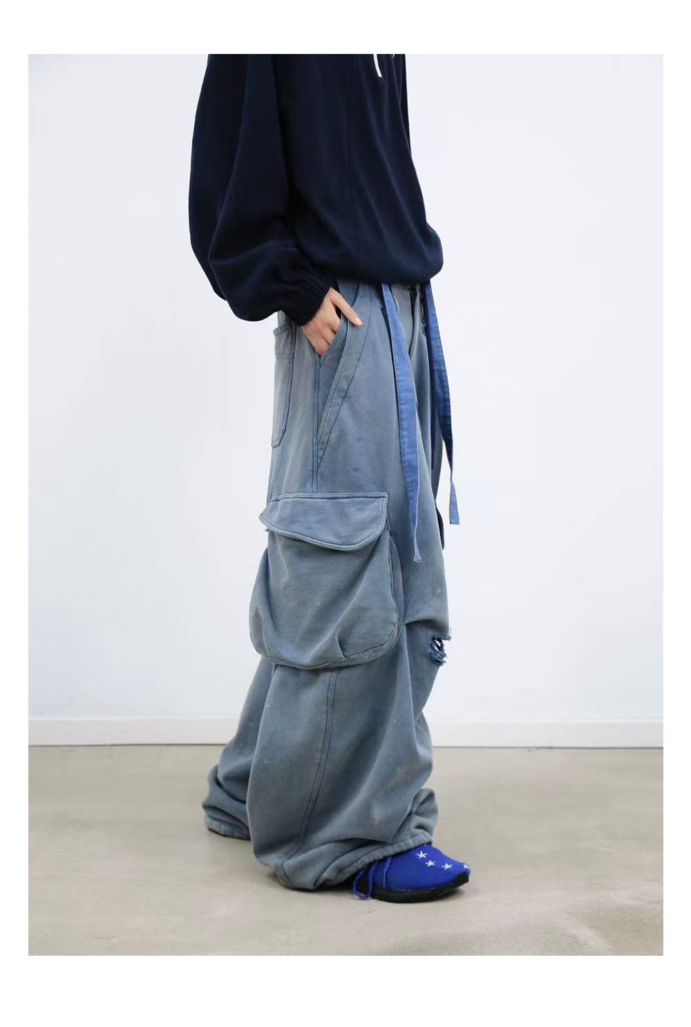 Double-Waist Cargo Sweatpants