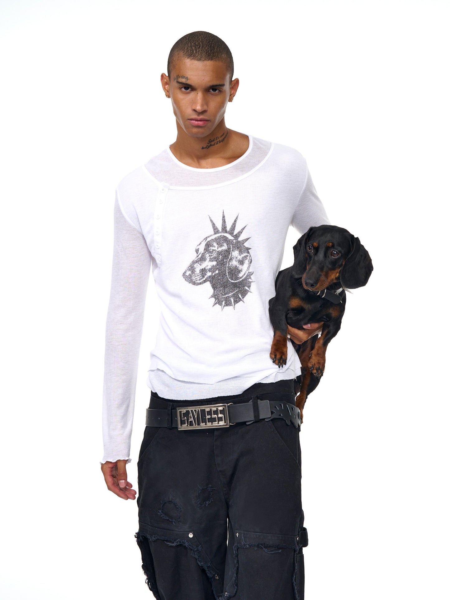 Fan Print Double Layer T-Shirt