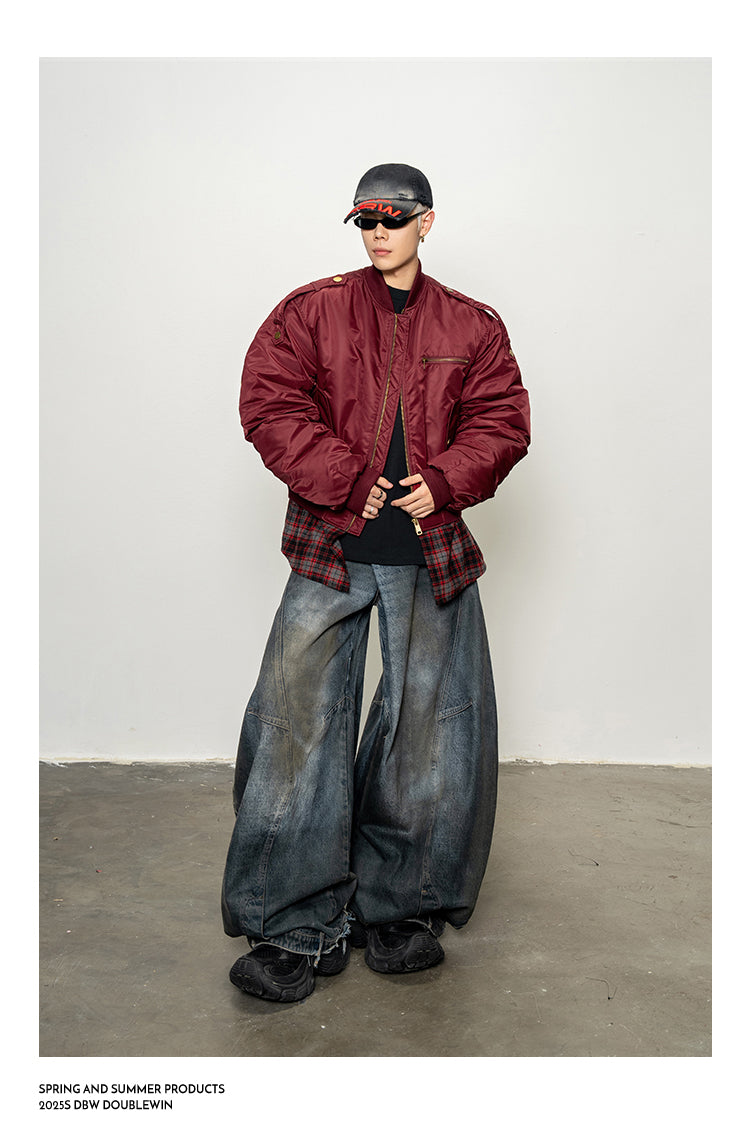 Heavy Contrast Fake Two-Piece Jacket