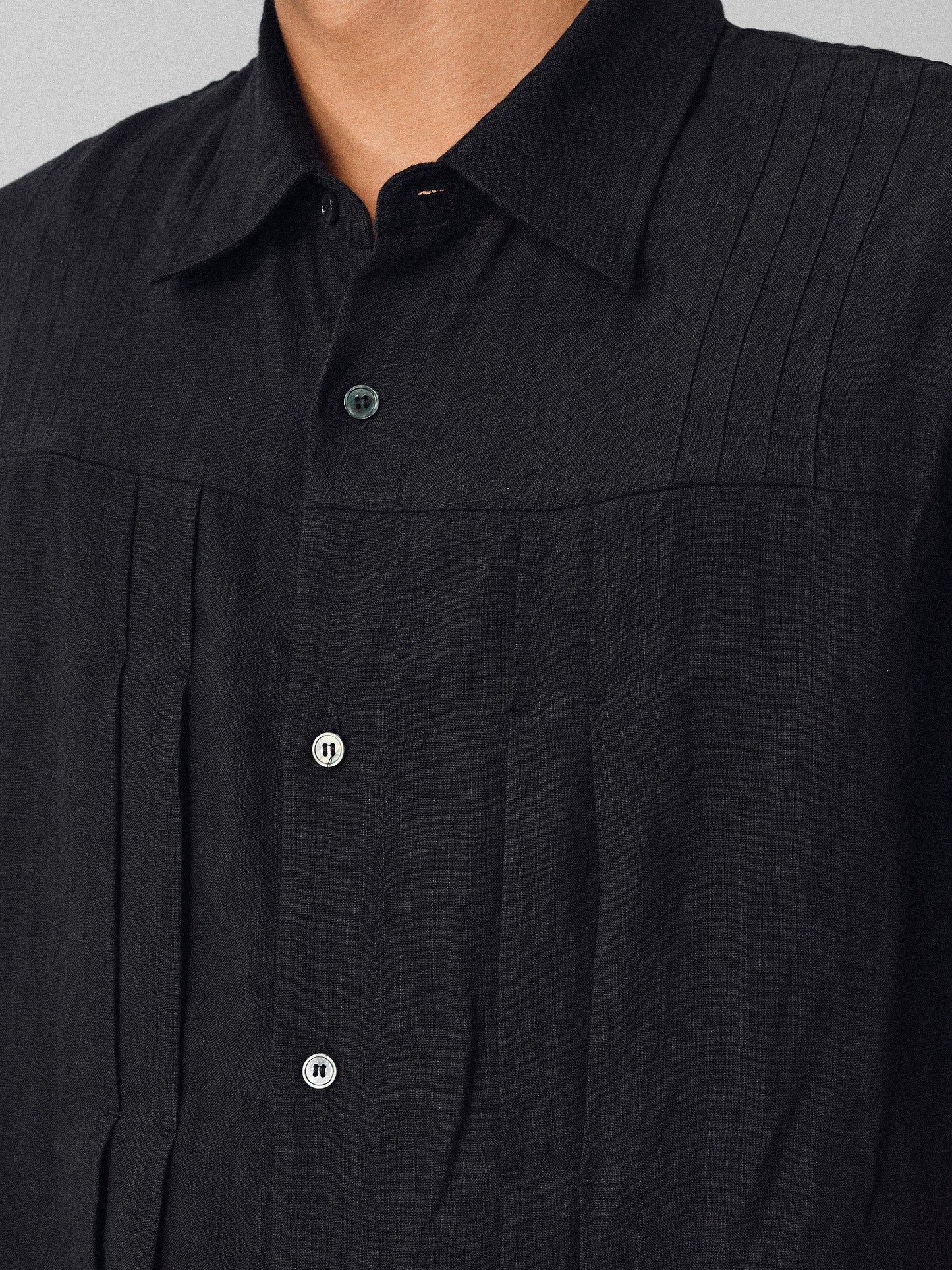 Wrinkled-effect Pleated Shirt