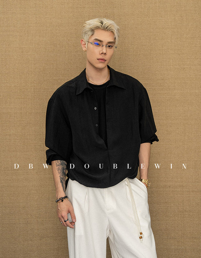 Faux two-piece shirt