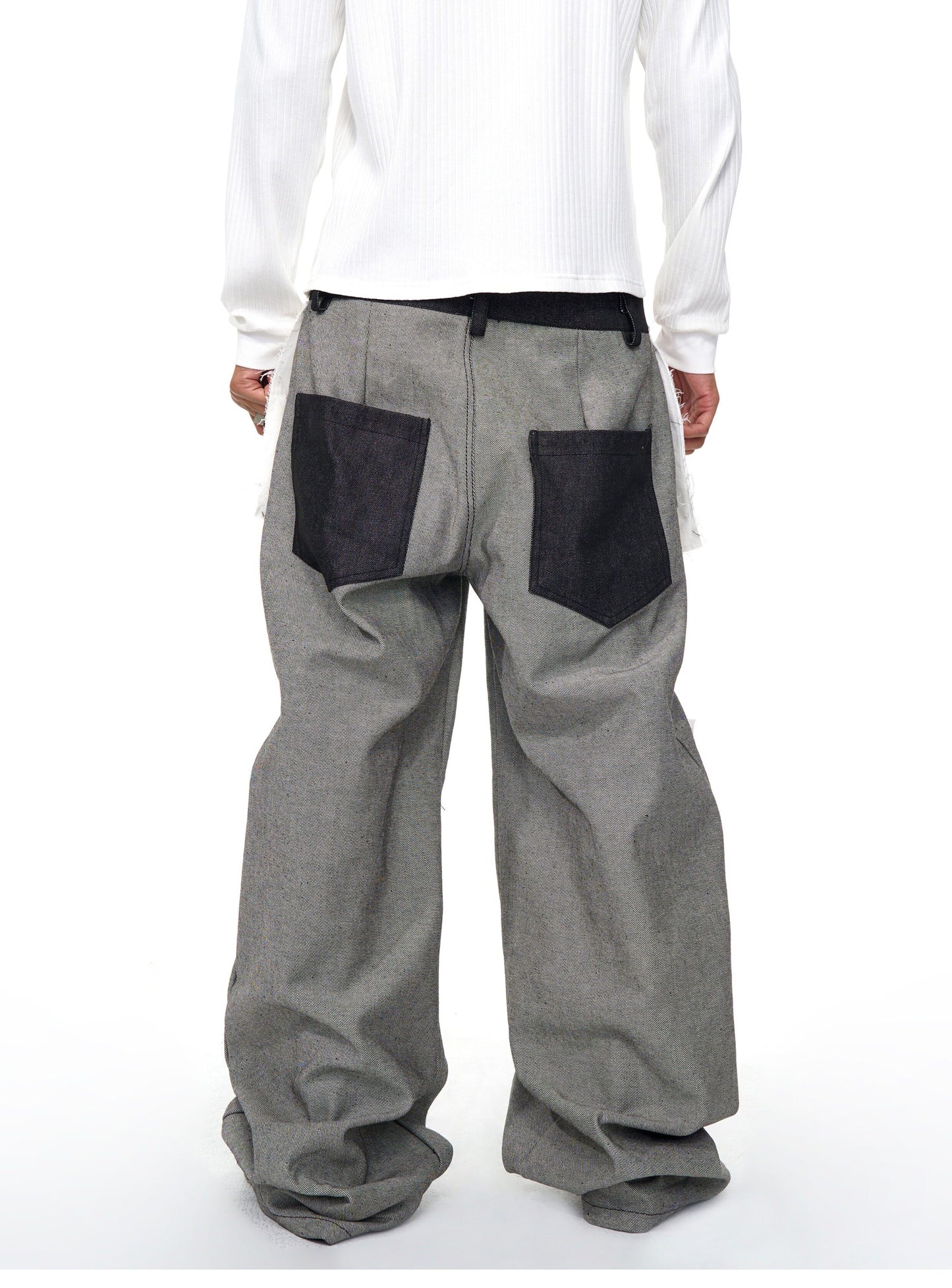 Niche Print Letter-Print Wide-Leg Jeans