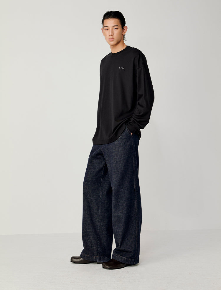 Double-Waist Loose Jeans