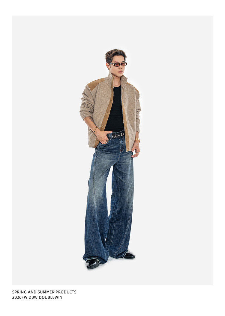 Retro Suede-Wool-Woven Hunting Jacket