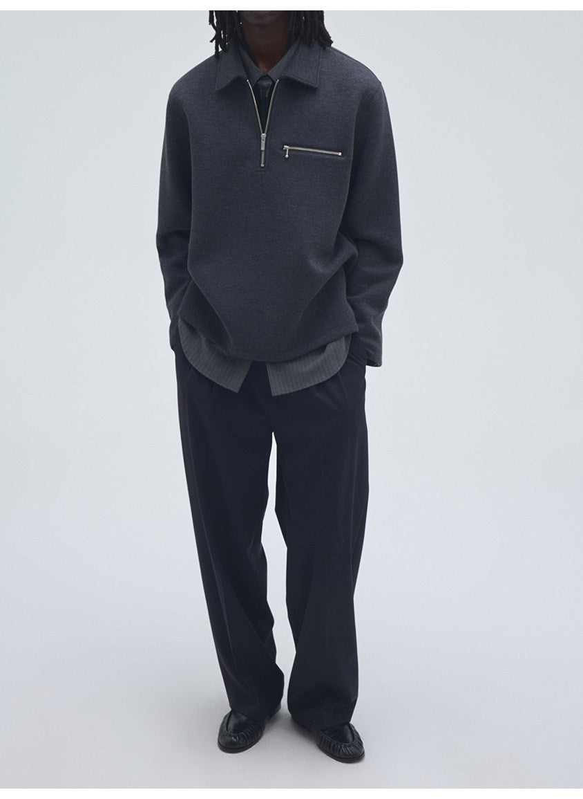 Half-Zip Pullover Sweatshirt with Pockets