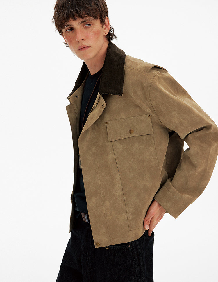 Unisex Corduroy Collar Jacket