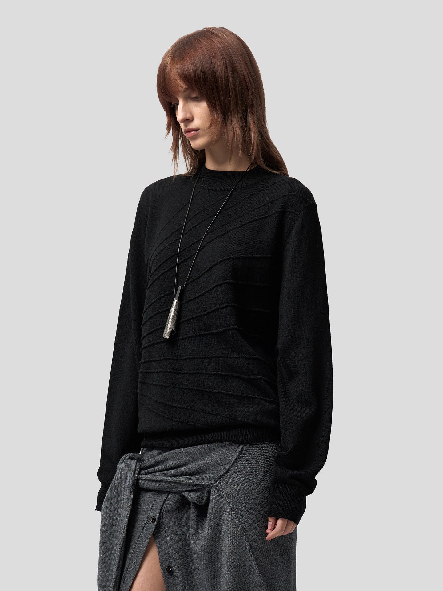 Mid-Neck Knit Shirt