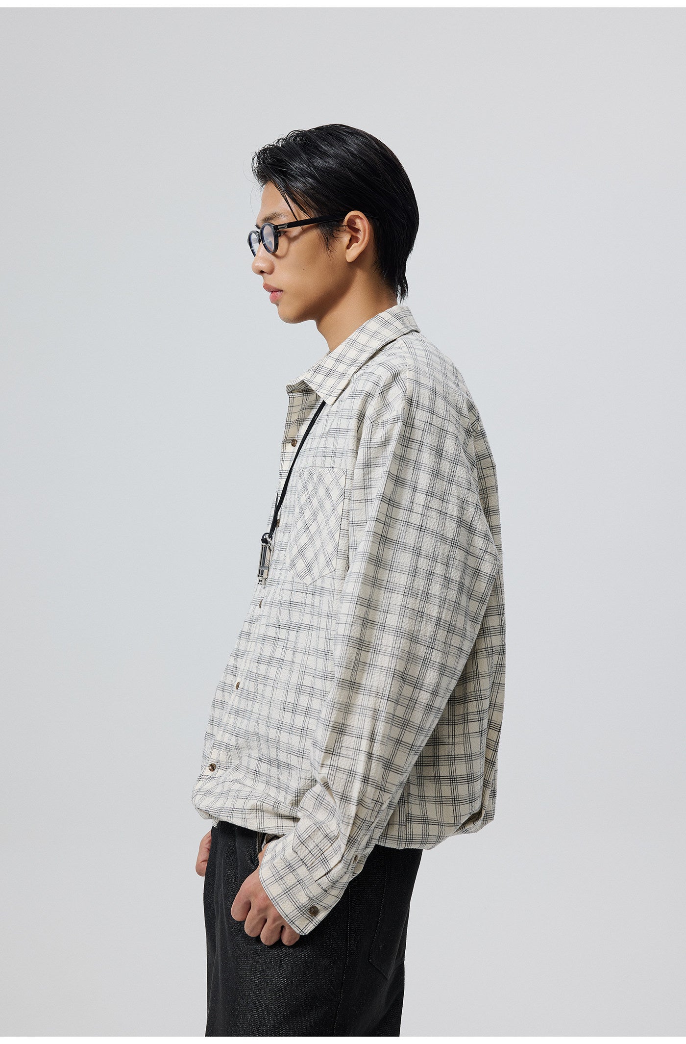 Cotton Textured Bubble Check Shirt