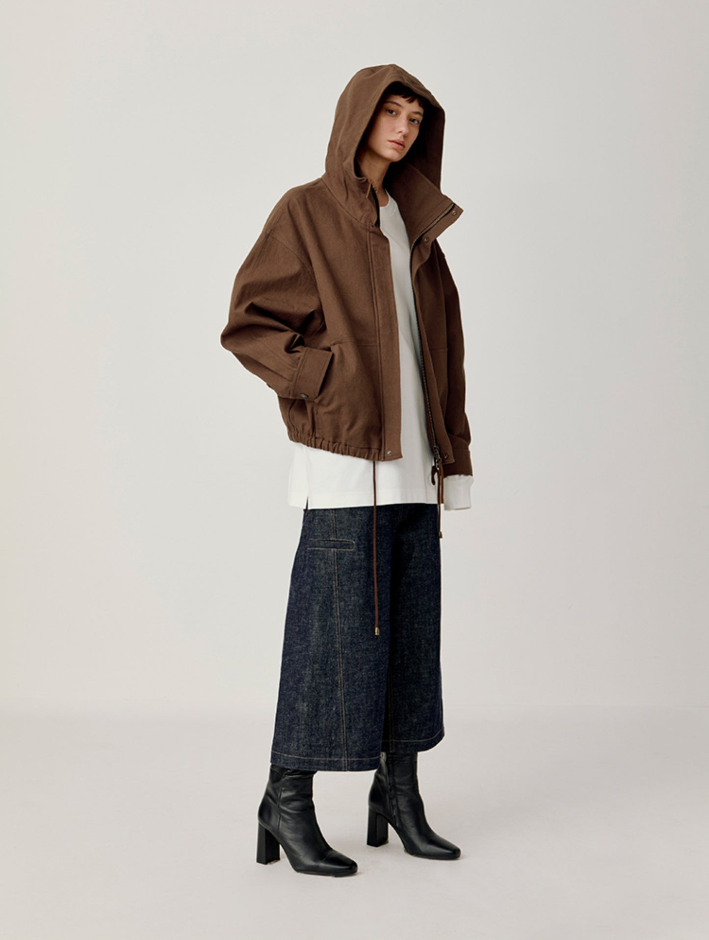 Stand Collar Hooded Jacket