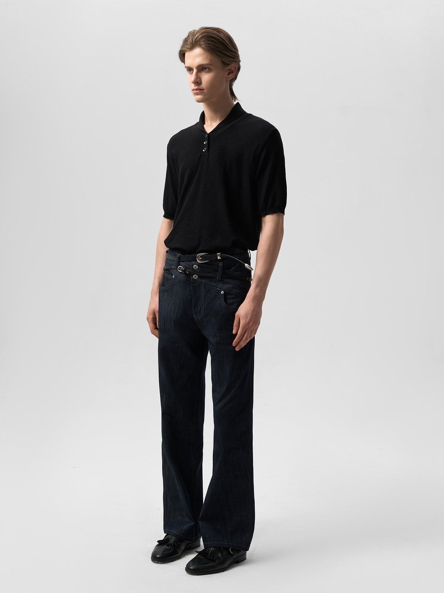 V자형 더블 웨이스트밴드 진