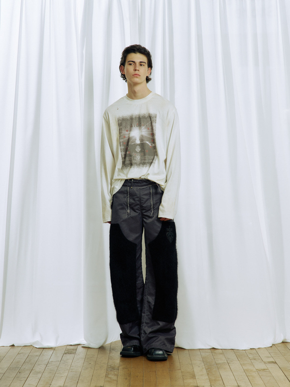 Imitation Horsehair Double Knee Casual Pants