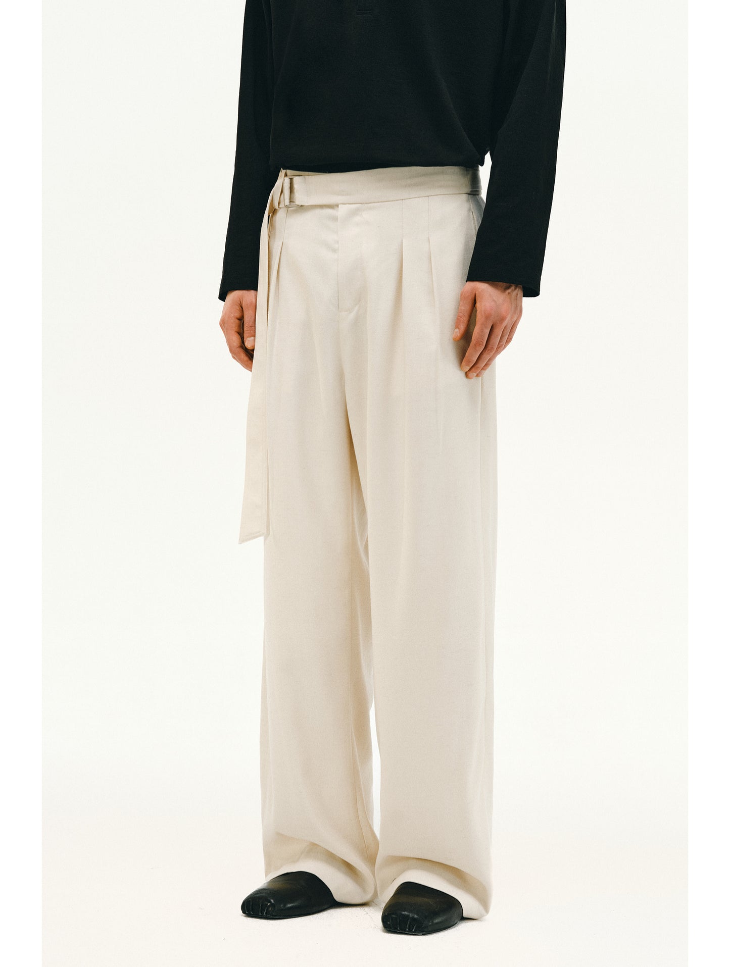 Linen Casual Pants with Belt