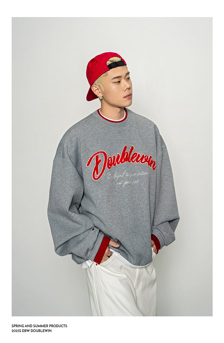 Embroidered Round Neck Sweatshirt