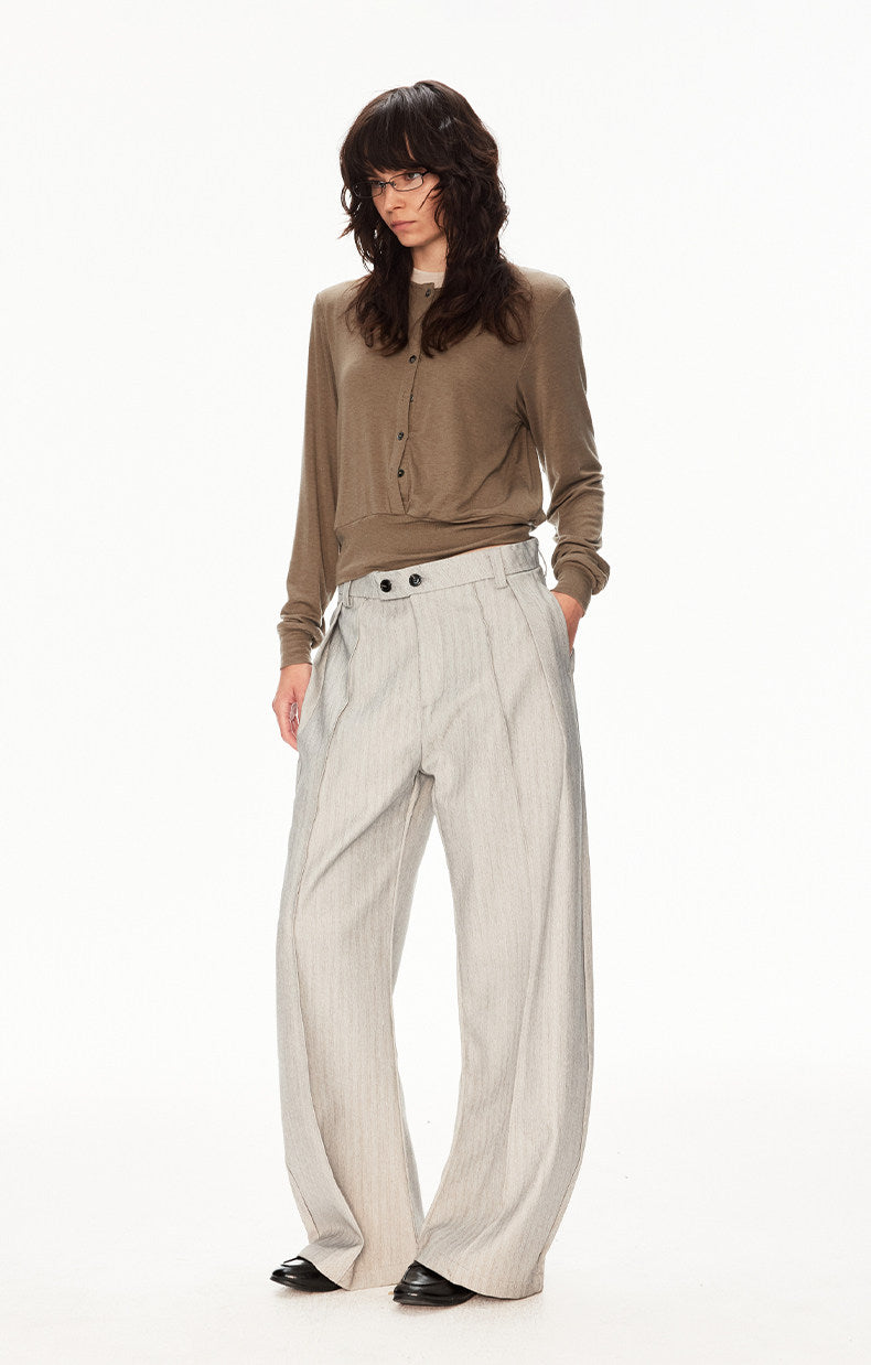 Striped Wide-Leg Pants