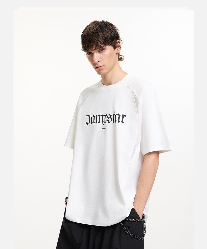 Sports-Style Mesh Patchwork T-Shirt