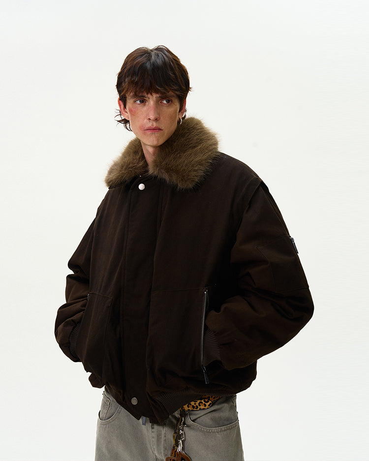 Retro Fur Collar Down Jacket