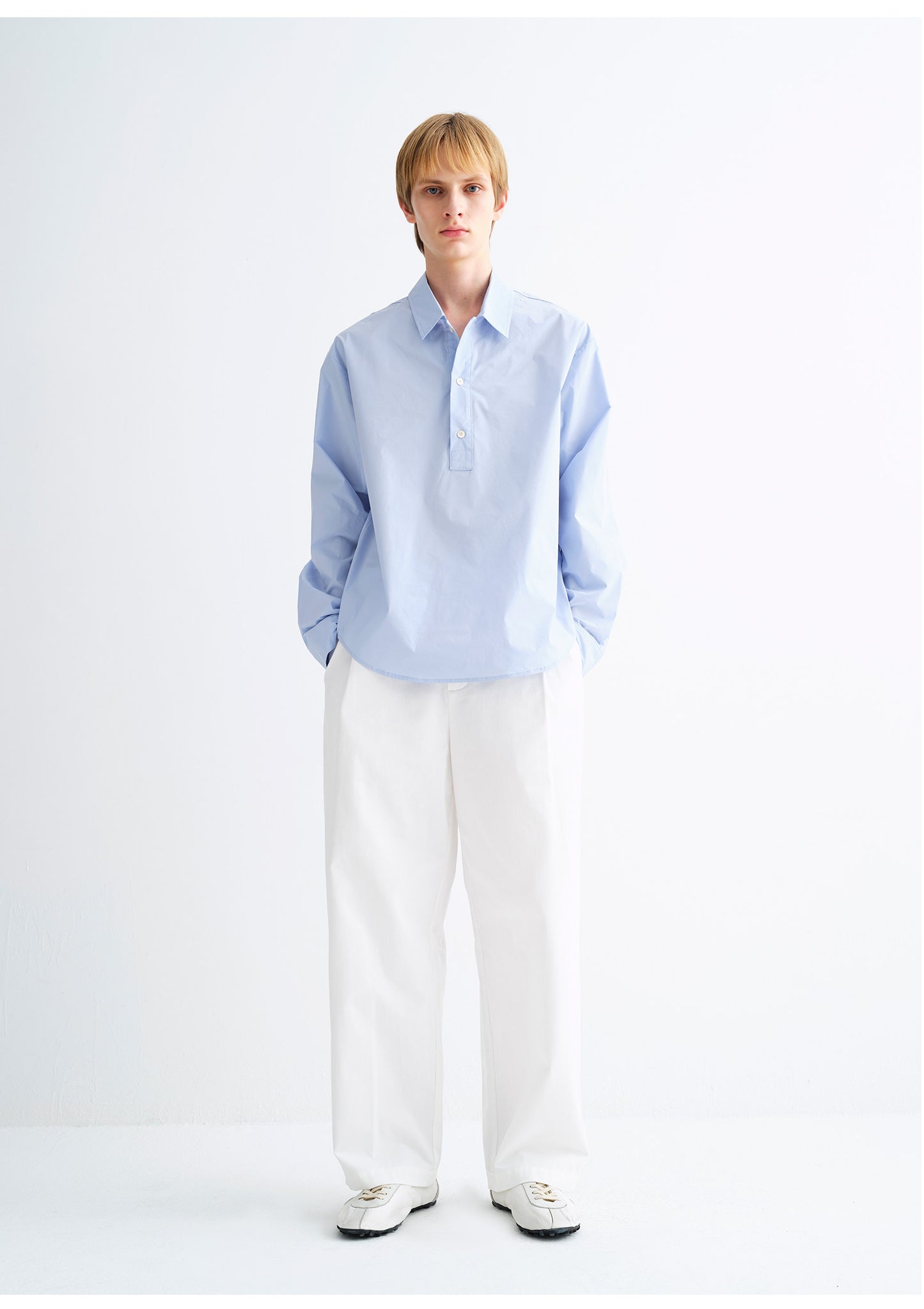 3D-Cut Straight-Leg Casual Wide-Leg Pants