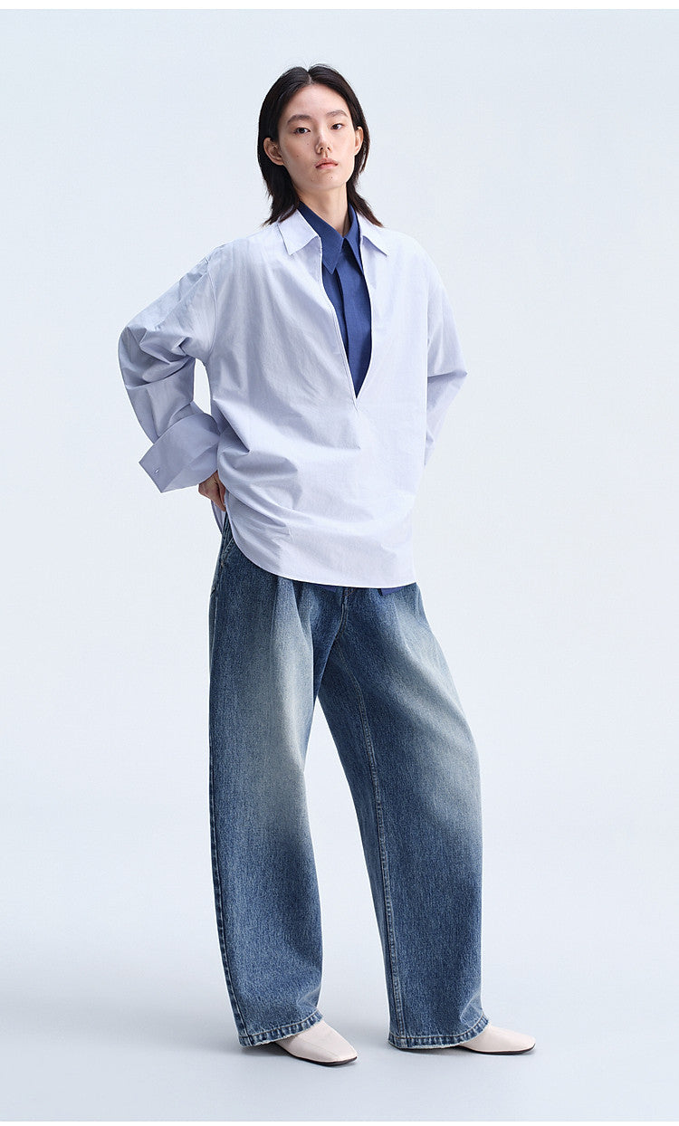 V-Neck Double-Layer Shirt