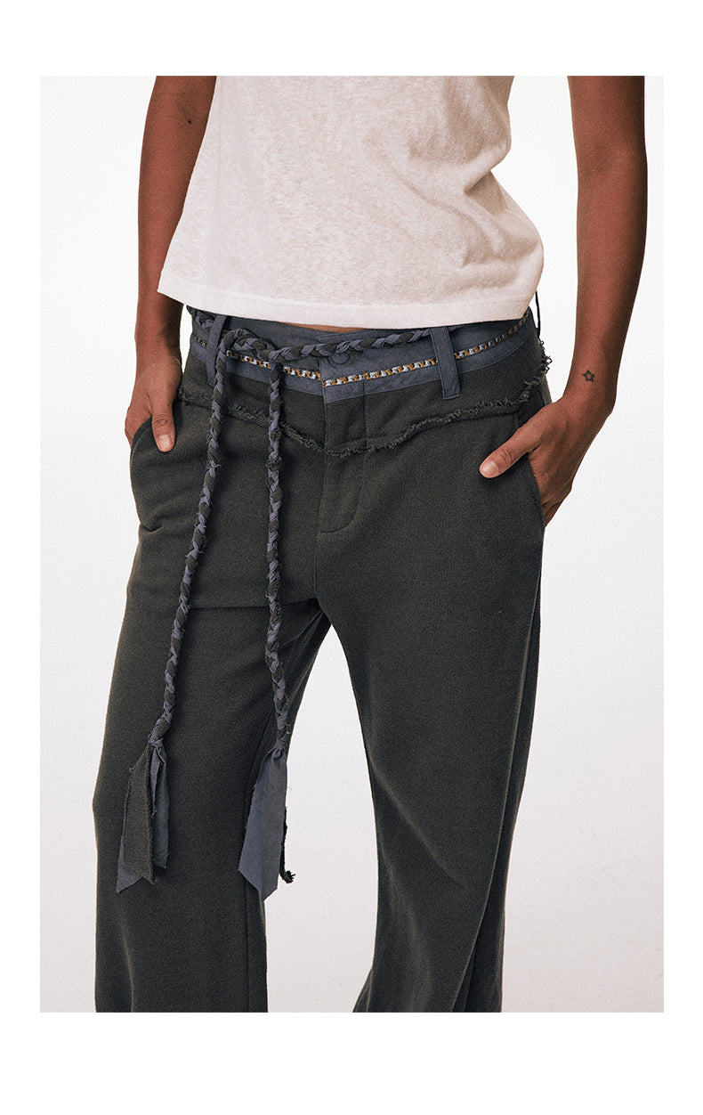 Knit Wide-Leg Casual Pants