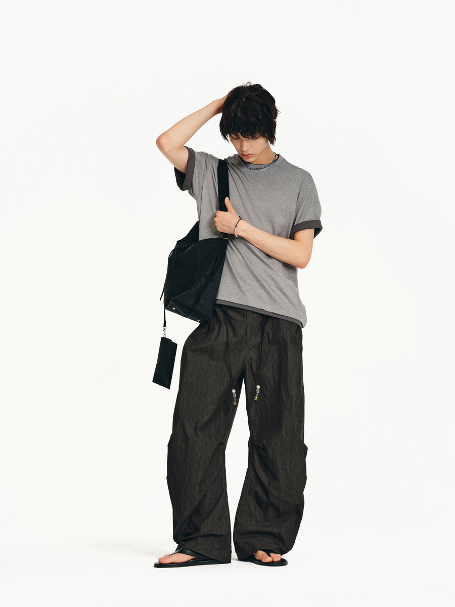 Matte-embossed shoulder bag