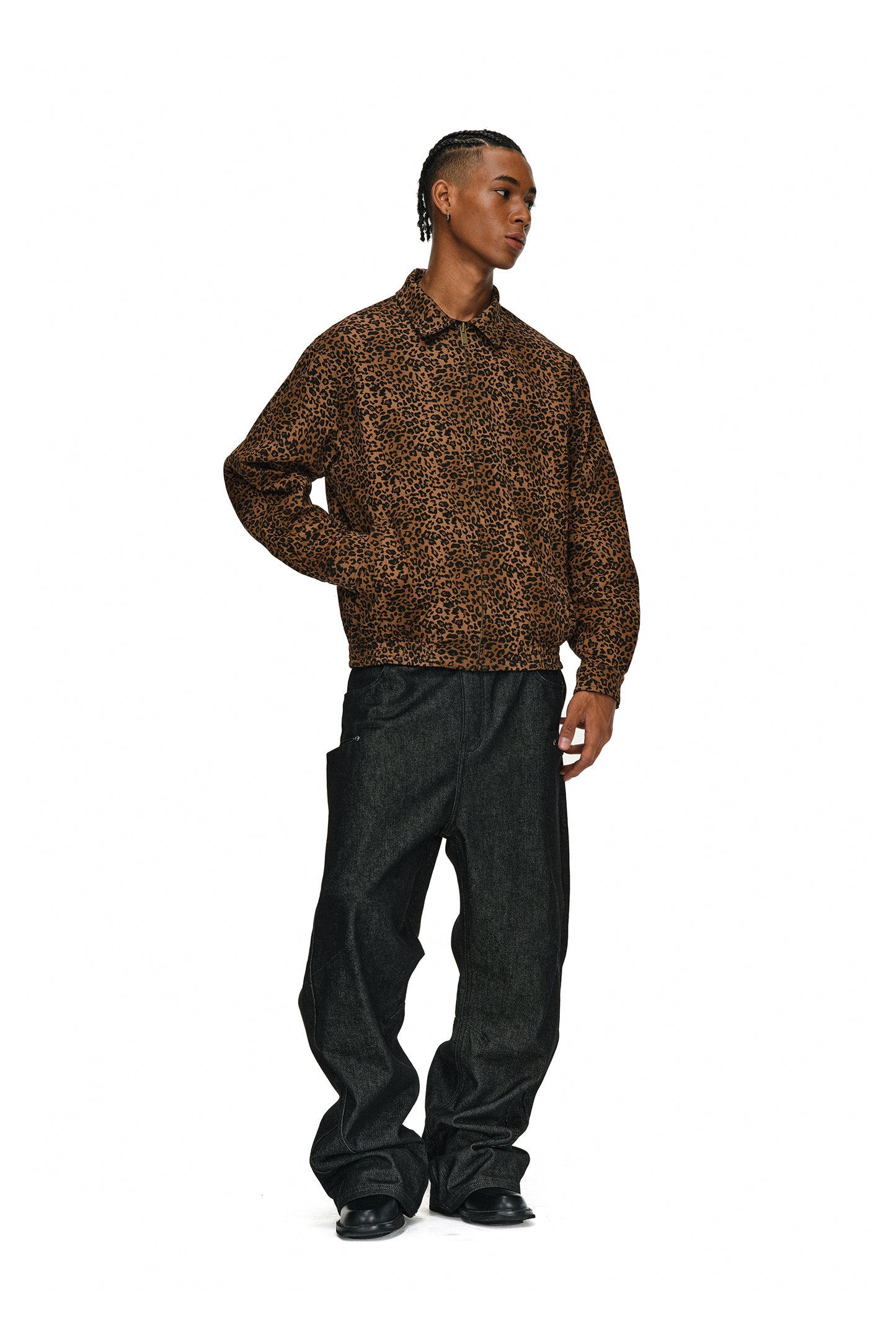 Reversible leopard print Detroit jacket