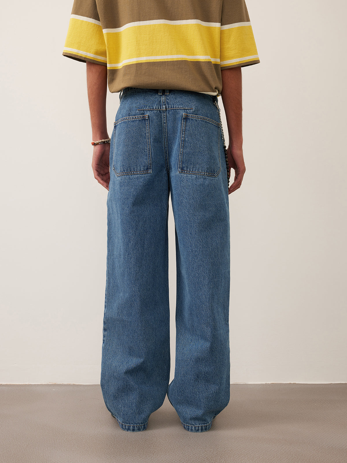 Single Pleats Loose Straight Jeans 12.25 oz.