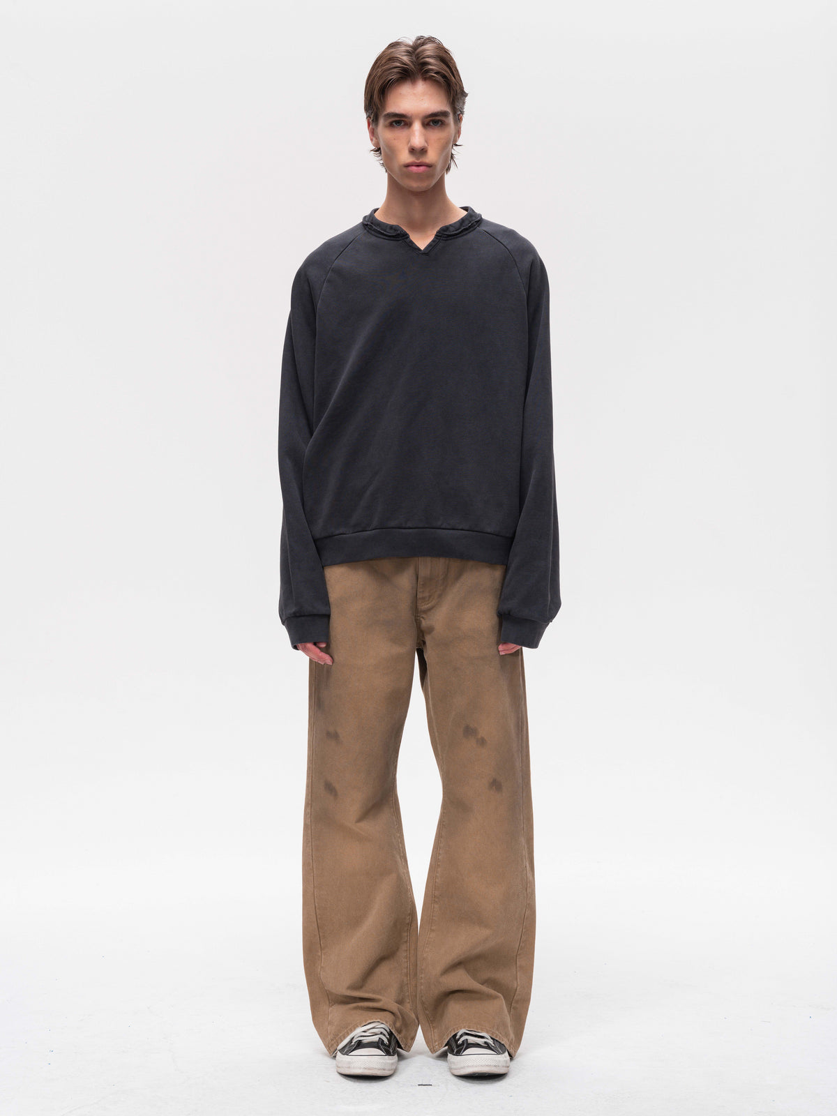 Split-Neck Sweatshirt