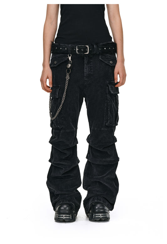 Heavy-Washed Casual Pants