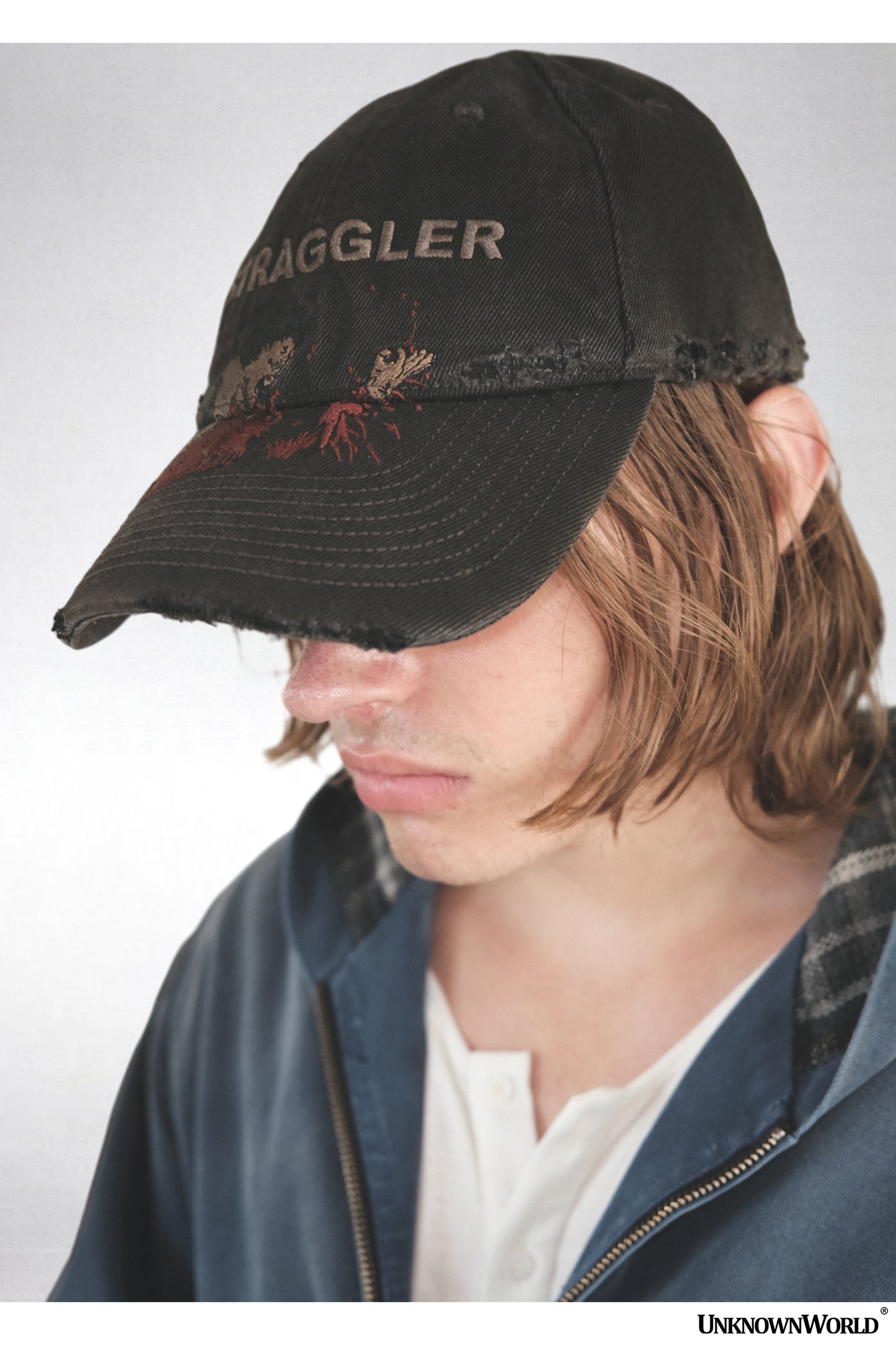 Damaged embroidered cap