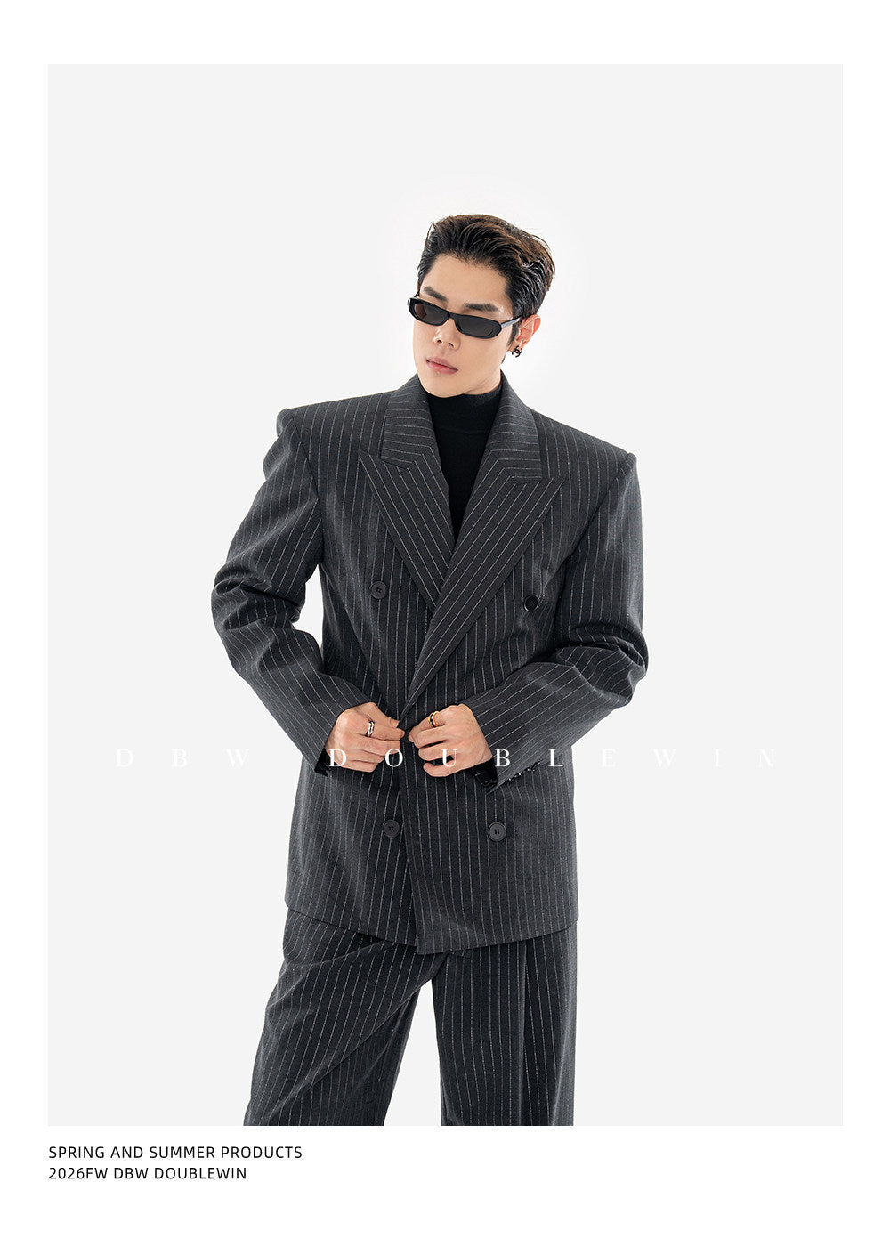 Wide-Shoulder Suit Set