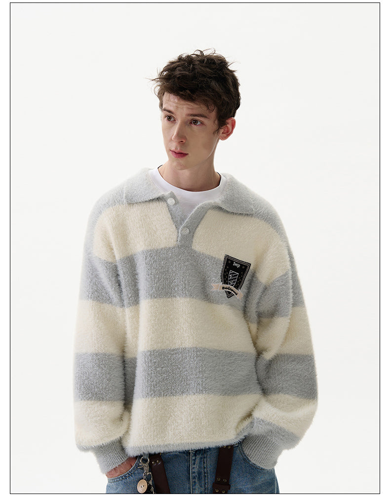 Polo collar Loose sweater