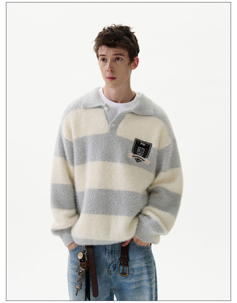 Polo collar Loose sweater