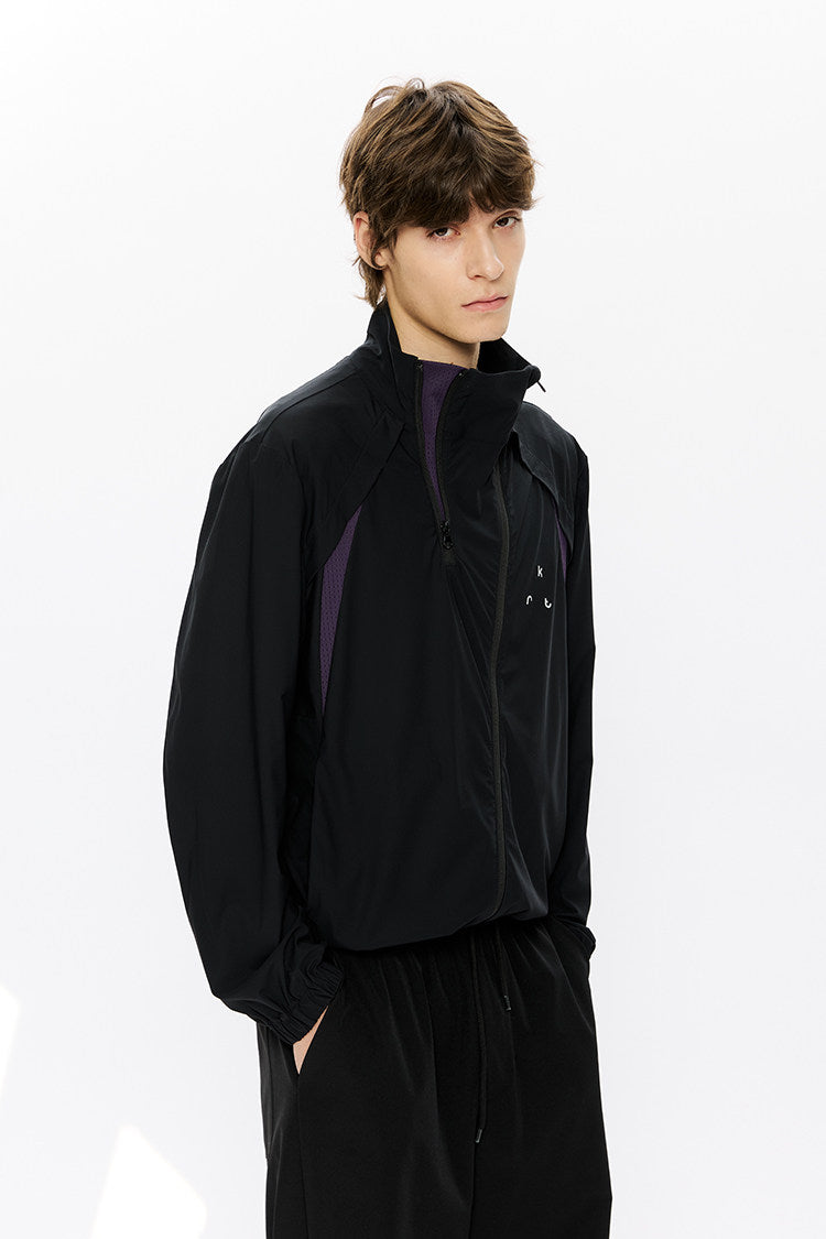 Diagonal Zipper Straight-Shoulder Sun Protection Jacket