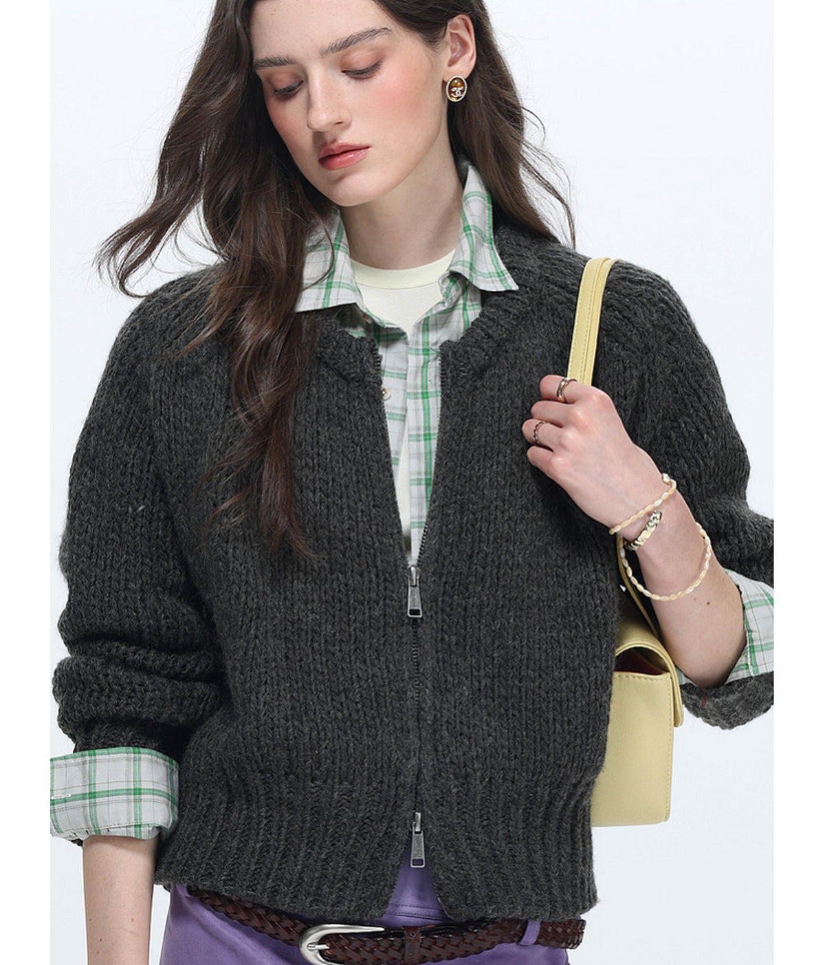 Short-Fit Waist Cardigan