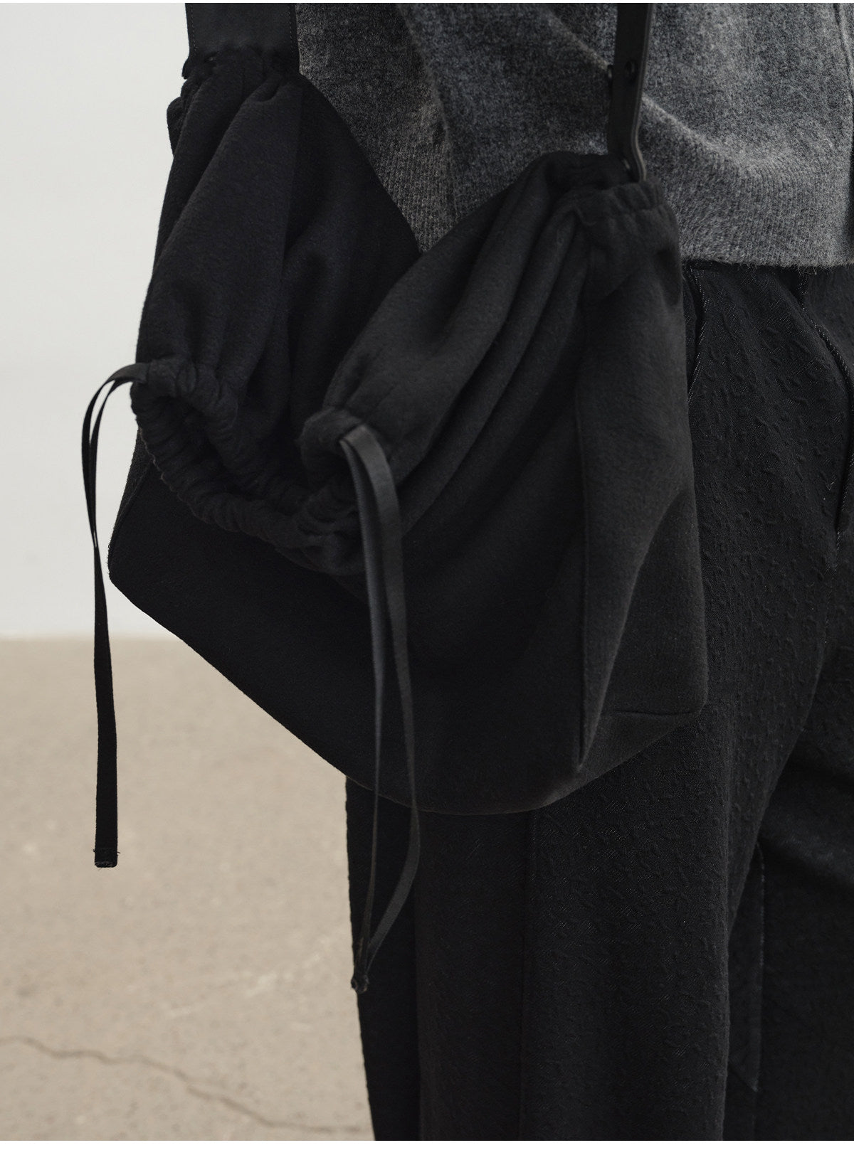 Wax-finished Shoulder Bag