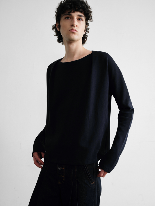 Pleated Single-Cut T-Shirt