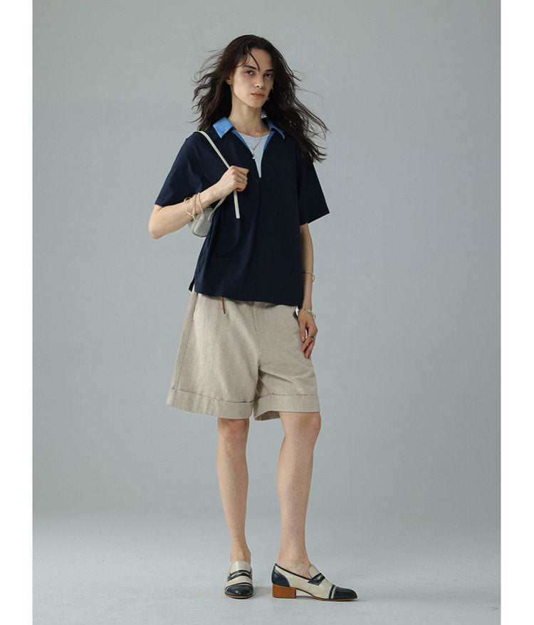 Relaxed-Fit Roll-Up Shorts