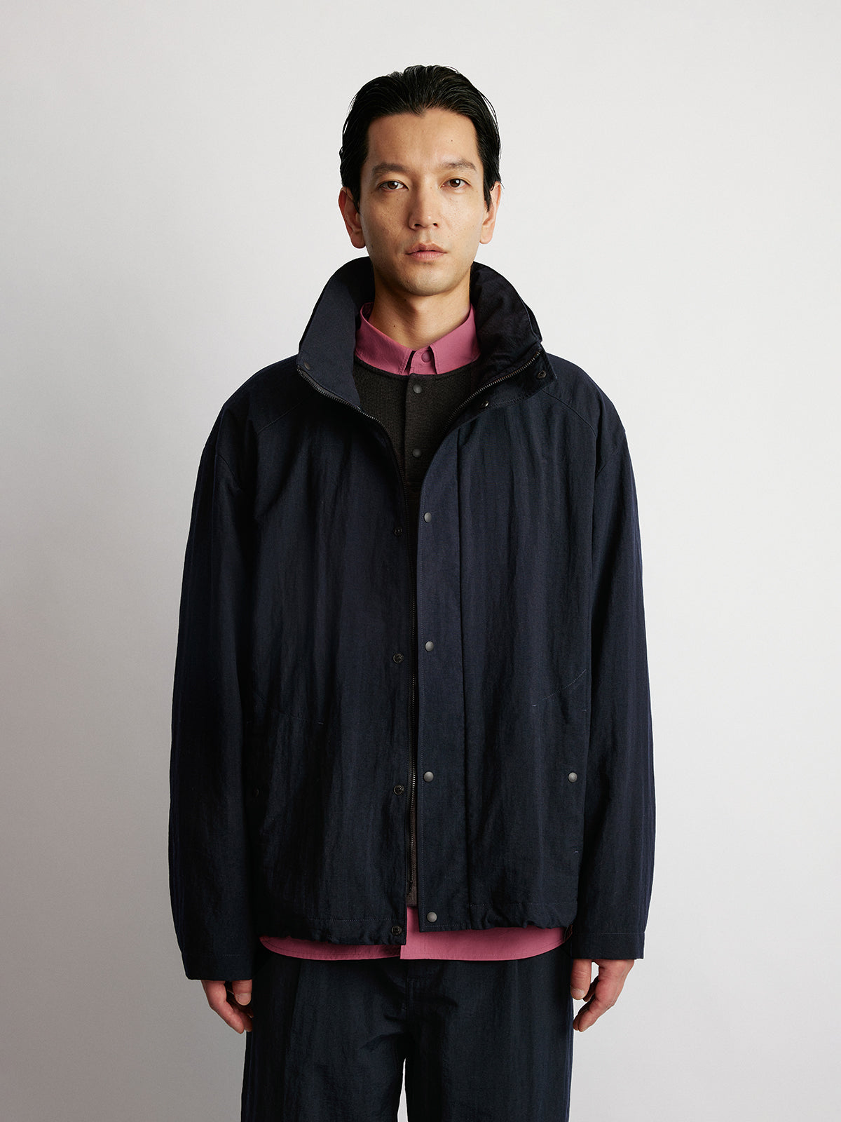 Stand Collar Hooded Jacket