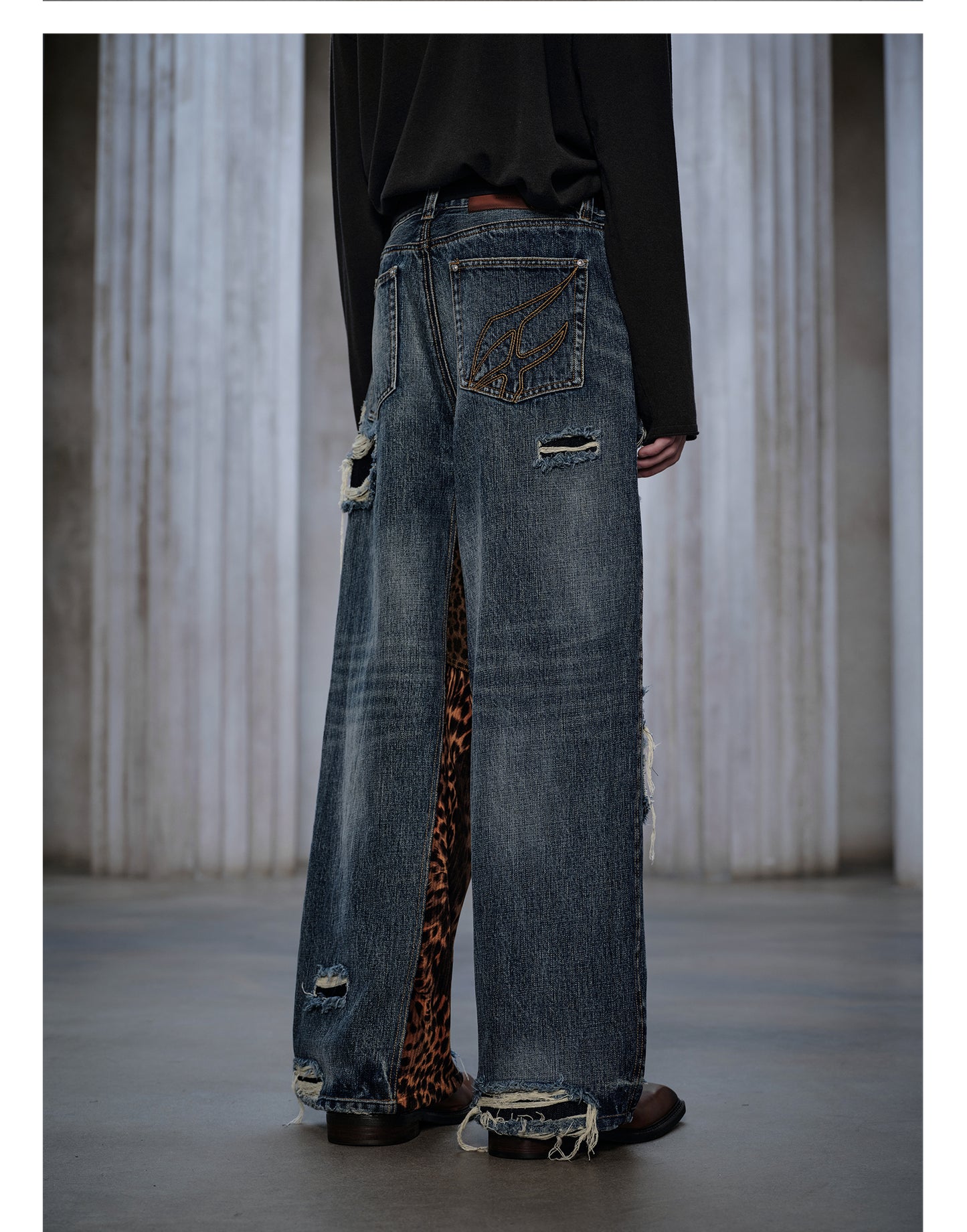 Loose-fit denim pants