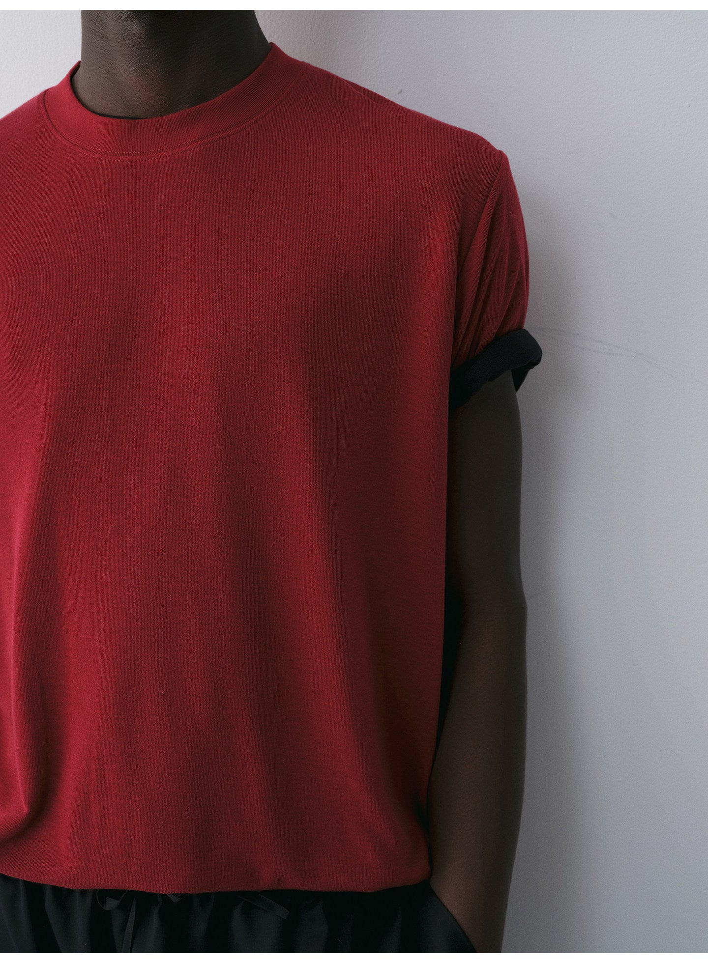 Tencel & Wool Blend Crew Neck T-Shirt