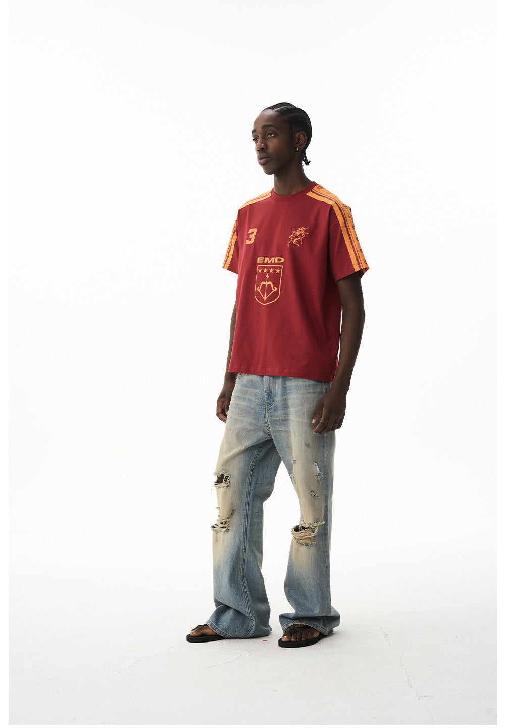 Retro Color Block Sports T-Shirt