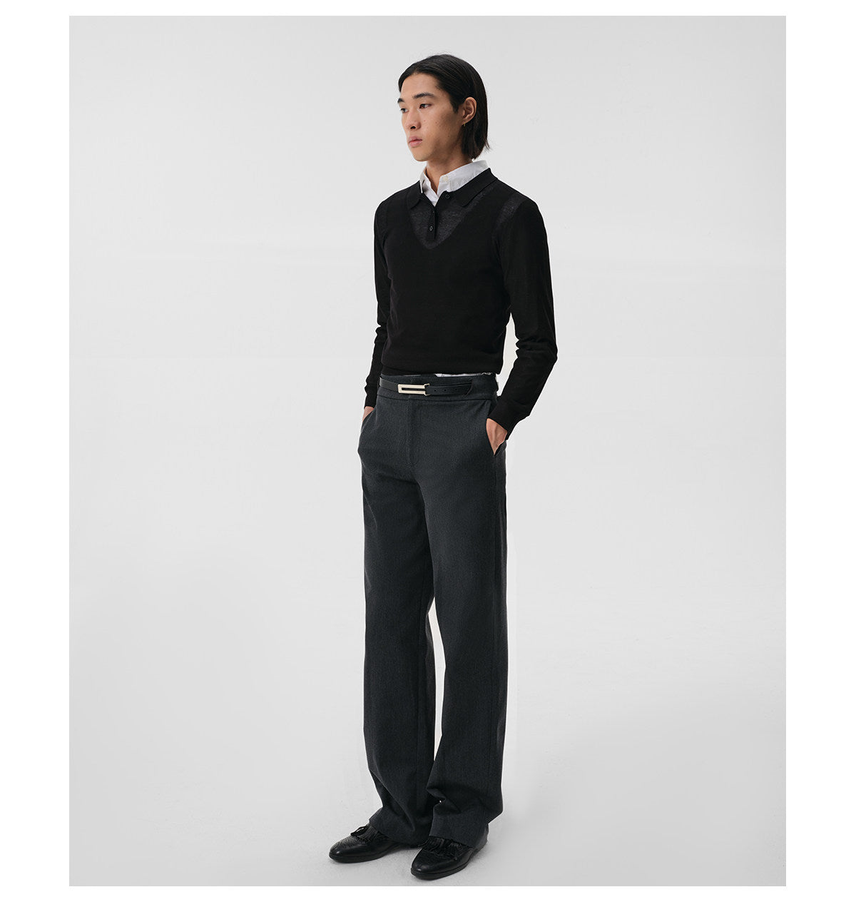 Slim-Fit Faux Two-Piece Polo Shirt