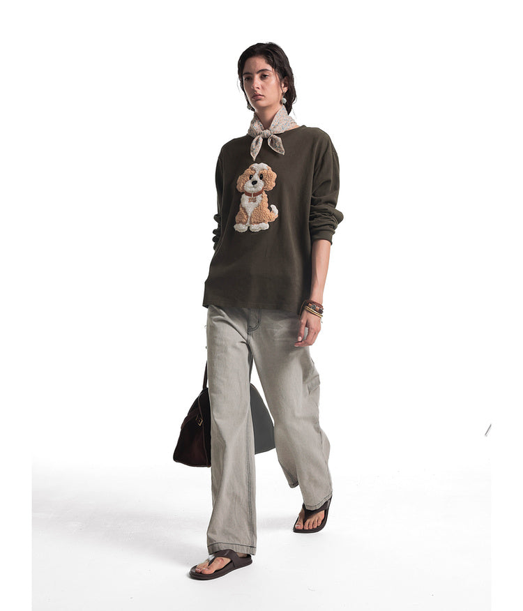 Appliqué embroidery T-shirt