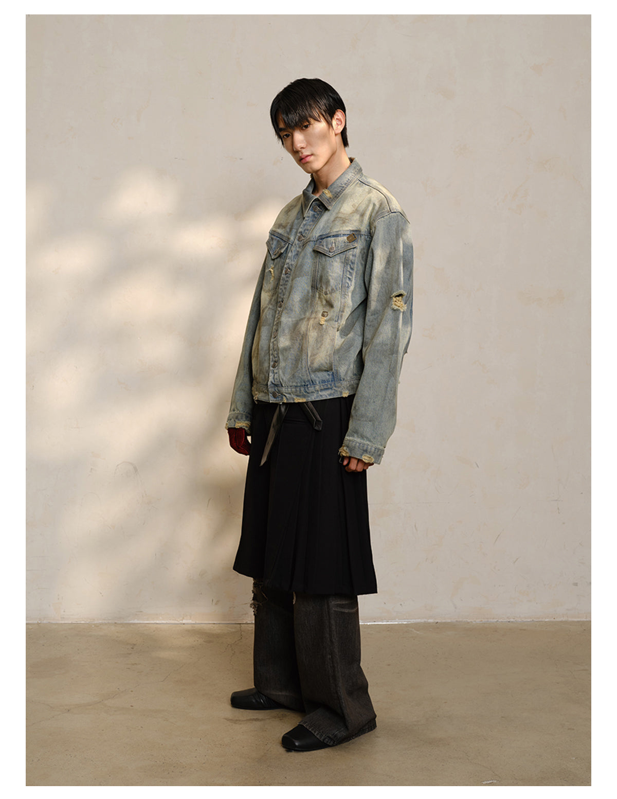 C-Front Dirty Dye Denim Jacket