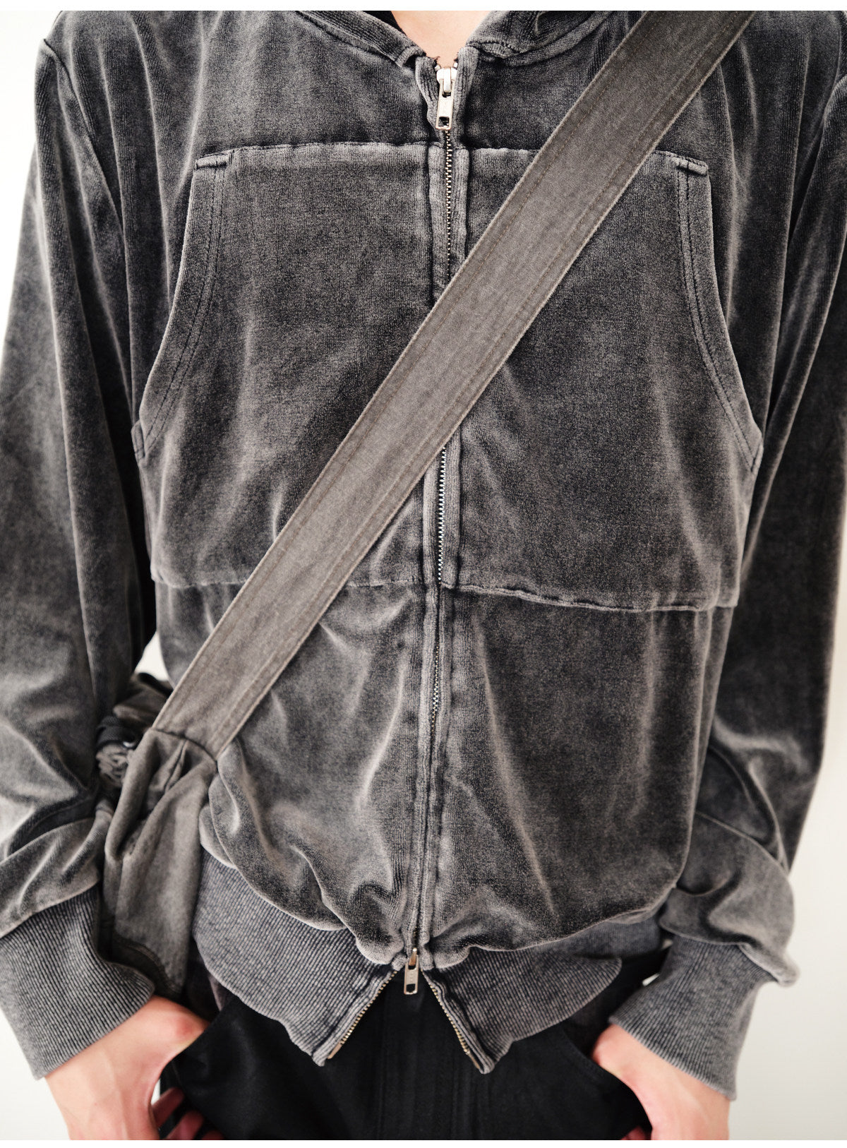 Wax-Dyed Jacket with Velvet Hood