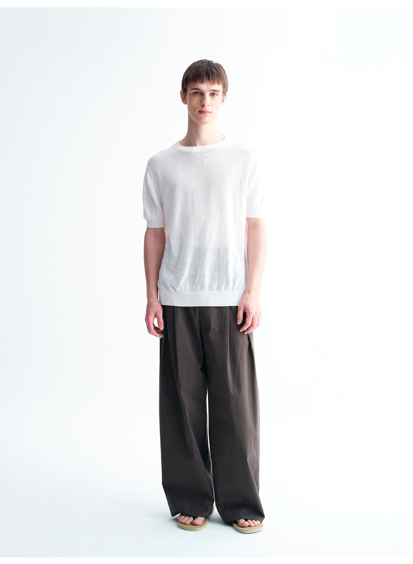 3D-Pleated Casual Wide-Leg Pants