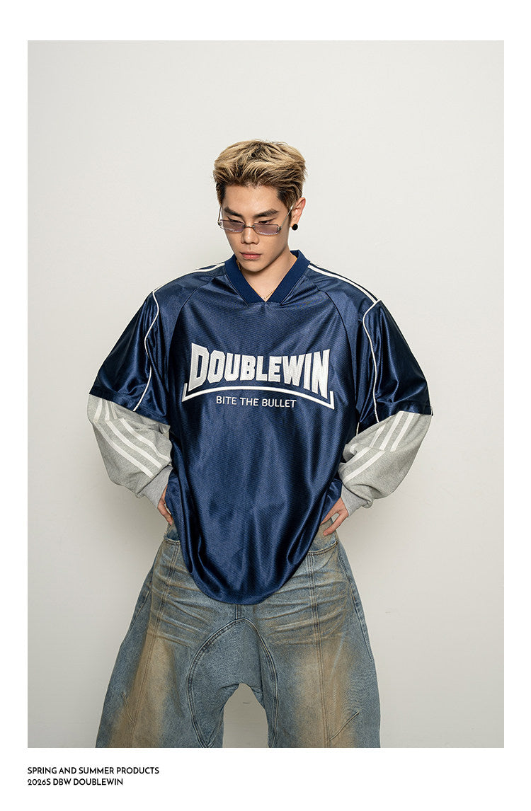 Quick-Dry Sports Jersey V-Neck T-Shirt
