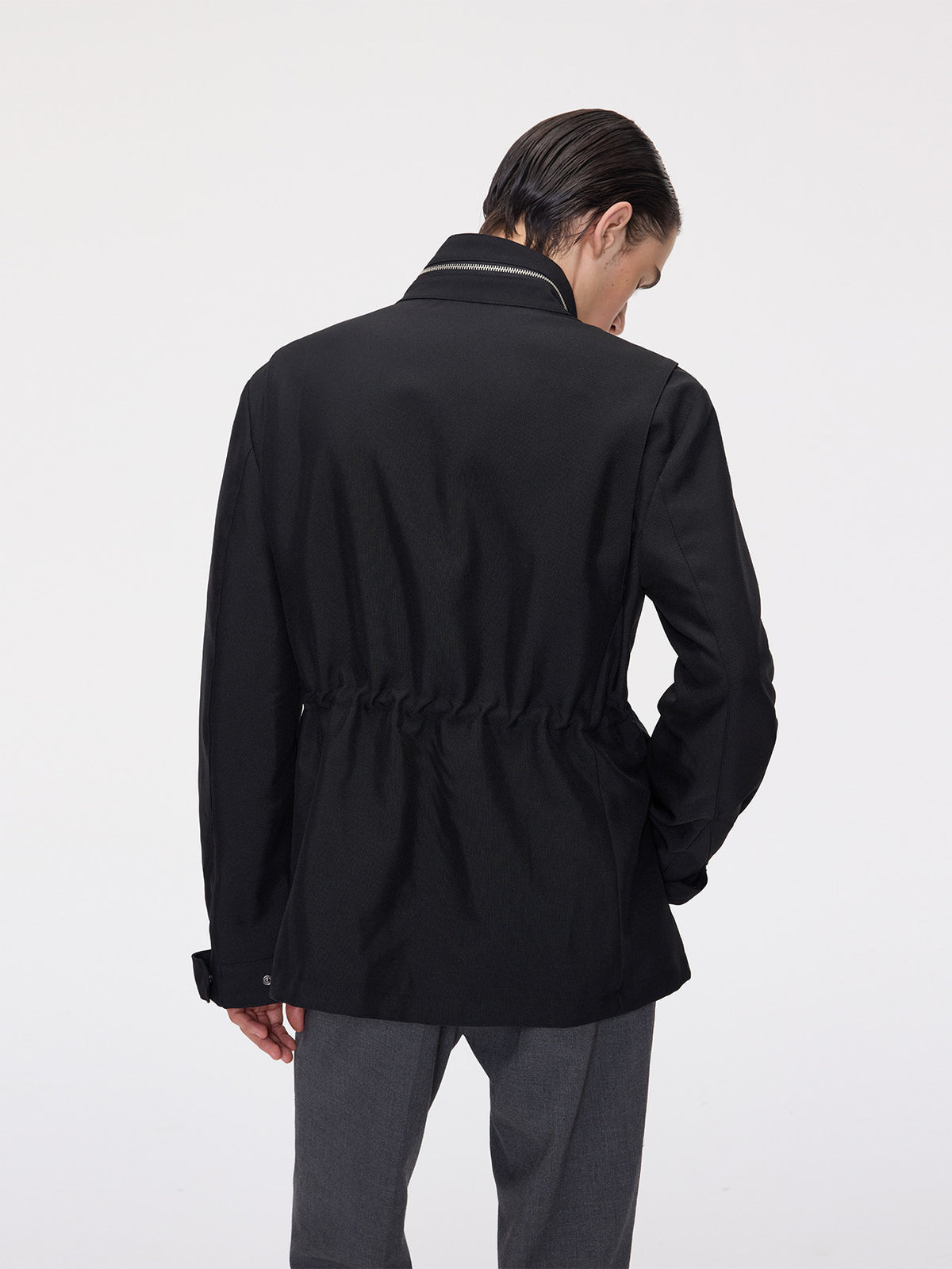 Pocket-Cut Stand-Collar Jacket